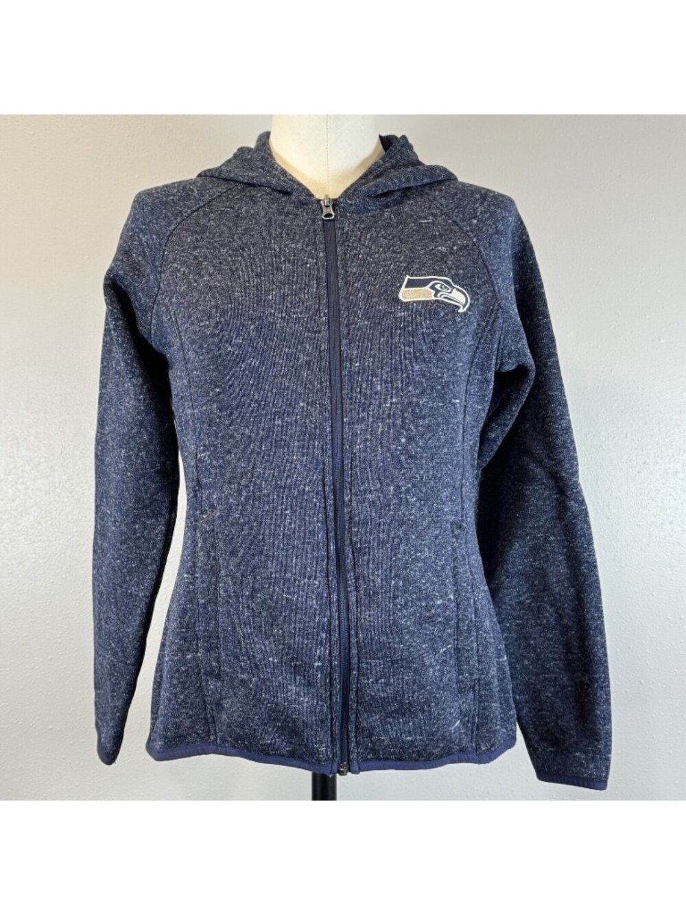 NFL Team Apparel Seattle Seahawks Full Zip Jacket Womens Size Small Heather Blue